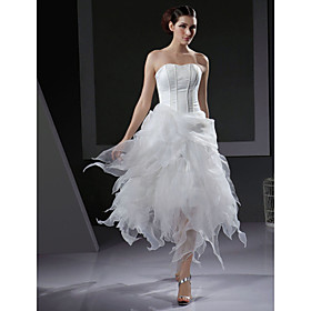 Ball Gown Strapless Asymmetrical Tulle