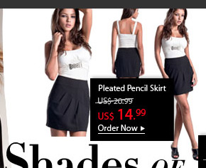Pleated Pencil Skirt